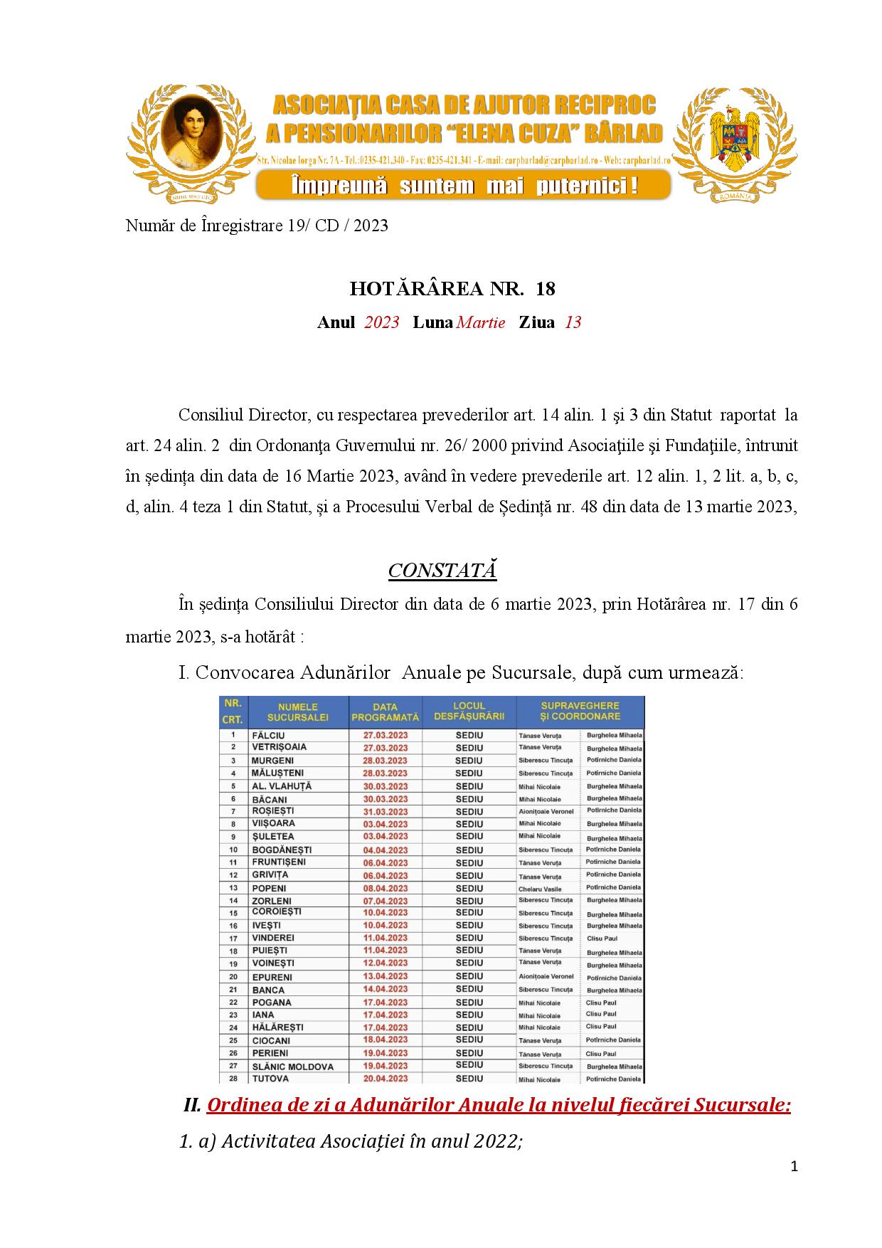 ADUNAREA GENERALĂ ANUALĂ 2023 ADUNAREA GENERALĂ ANUALĂ 2023