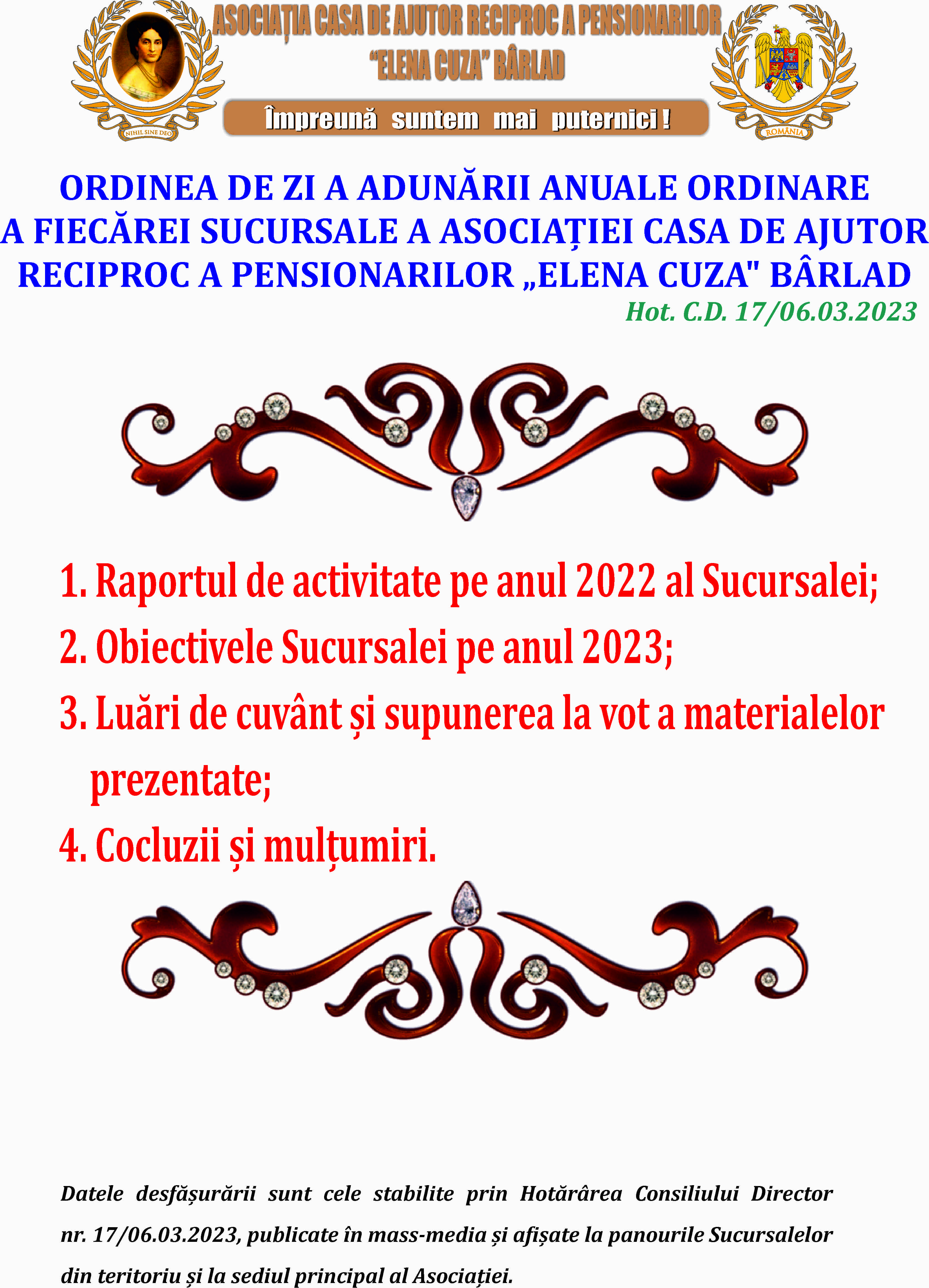 ADUNAREA GENERALĂ ANUALĂ 2023 ADUNAREA GENERALĂ ANUALĂ 2023
