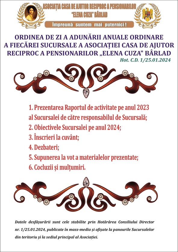 Adunarea Generala Ordinara Adunarea Generala Ordinara